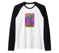 Árbol de la vida ADN Yggdrasil Ancestry Roots Código genético Camiseta Manga Raglan