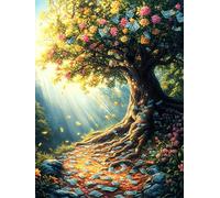 Árbol de la Vida al Atardecer Puzzle 1000 Piezas Papel Adultos Cuentos de Hadas fantásticos de Animales Salvajes Desconectar Estrés Alivio Ansiedad Garantía Reposición Piezas 1000 PCS