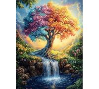 Árbol de la Vida al Atardecer Rompecabezas 500 Piezas Cartón para Mayores Sueño de Pintura al óleo de Cuento de Hadas para Ocupar Tiempo Actividad Antiestrés Decoración Mural Mejor Valorado 500 PCS