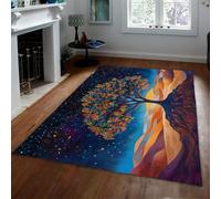 Árbol de la Vida Alfombra 160x230 para el salón Galaxia cósmica Cielo Nocturno Grandes Alfombrilla con Respaldo Antideslizante Tapete Moderna Lavable Dormitorio Comedor Oficina en casa y