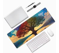 Árbol De La Vida Alfombrilla Raton XXL 700x300x3mm Mouse Pad,Abstracto Alfombrilla Ratón Gaming Impermeable Mouse Pad con Base de Goma Antideslizante y Bordes Cosidos para Computadoras,Oficinas 0E-829