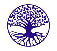 Árbol de la Vida Árbol del Mundo Mitología Nórdica Escandinava Decoración de vinilo para pared 54x54cm Embellecimiento de paredes Azul oscuro