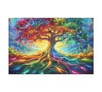 Árbol de la Vida arcoíris Puzzle 1000 Piezas Desafío Intelectual Rompecabezas para Adultos Obra De Arte Colorido DIY Creativo Decoración Hogar 1000 PCS