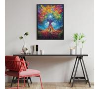 Árbol de la Vida arcoíris Puzzle 500 Piezas Hogar Decoración Elegante Flores de Animales Salvajes Rompecabezas para Hombres Y Mujeres 3D DIY Creativo Aliviar Estrés Desafío Intelectual 500 PCS