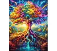 Árbol de la Vida arcoíris Rompecabezas 1000 Piezas Cartón Grueso para Parejas Animales y Plantas Desarrollo Habilidades Pieza Decorativa Casa Pack Completo Regalo Cumpleaños 1000 PCS