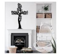 Árbol de la Vida, Arte de Metal 3D, decoración de Pared Grande, Arte de Cruz de Jesús, decoración de Ramas, Cruces cristianas para Sala de Estar, Oficina, Iglesia (Negro, 135 x 89