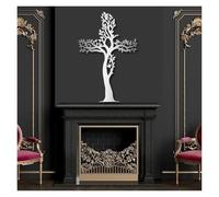 Árbol de la Vida, Arte de Metal 3D, decoración de Pared Grande, Arte de Cruz de Jesús, decoración de Ramas, Cruces cristianas para Sala de Estar, Oficina, Iglesia (Plata, 150 x 98