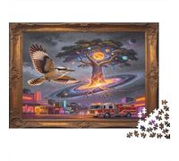 Árbol de la Vida Cósmica Puzzle de 1000 Piezas Papel Puzzle para Adultos Ciudad Nocturna Fantasía Relajante Decoración Hogar Regalo 52x38cm/1000pcs