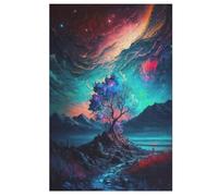 Árbol de la vida cósmica rompecabezas de madera, descompresión rompecabezas, para adultos niños 1000 piezas juguetes de descompresión (78×53cm)