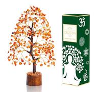 Árbol de la Vida de Chakra cornalina Árbol de Cristal para árbol de Piedras Preciosas Hecho a Mano Decoración Feng Shui árbol de de Buena Suerte Bonsai Cristales curativos para Chakra Regalo