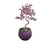 Árbol de la Vida de Cristal de Amatista - Árbol de cristal natural para la sanación de chakras, atrae dinero, buena suerte y energía positiva. Ideal para decoración del hogar, regalos y adornos de es