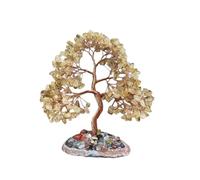 Árbol de la vida de cristal de siete chakras, piedra preciosa de cristal Feng Shui positivo, decoración del hogar, regalo for familiares y amigos(Yellow crystal)