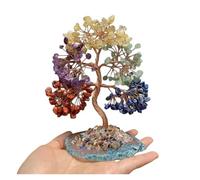 Árbol de la vida de cristal de siete chakras, piedra preciosa de cristal Feng Shui positivo, decoración del hogar, regalo for familiares y amigos(Chakras Crystal)