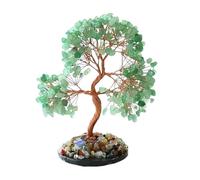 Árbol de la vida de cristal de siete chakras, piedra preciosa de cristal Feng Shui positivo, decoración del hogar, regalo for familiares y amigos(Green aventurine)