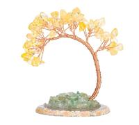 Arbol De la Vida de Cuarzo Amarillo, Regalo Cumpleaños Mujer Original, Regalo para Mujer Hecho a Mano, Árbol de la Fortuna Feng Shui, Árbol de la Vida Decorativo para Oficina, Birthday Gifts for Women
