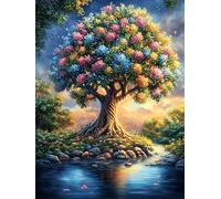 Árbol de la Vida de Flores Puzzle 300 Piezas Obra De Arte Familiar Coleccionable Hada Tale Wild Animals Fantasy Rompecabezas 3D para Hombres Y Mujeres Juguete Educativo Desafío Intelectual 300 PCS
