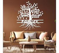 Árbol de la Vida de Metal para Pared, Adorno de árbol genealógico, decoración inspiradora, decoración Motivacional, decoración para Sala de Estar y Dormitorio (Plateado,