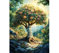 Árbol de la Vida del bosque Puzzle 500 Piezas Cartón Resistente Para Adultos Cuentos de hadas de animales y plantas Entretenimiento Individual Desconectar Estrés Colgar En Pared Idea De Regalo 500 PCS