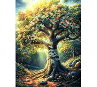 Árbol de la Vida del Bosque Rompecabezas 300 Piezas Cartón Grueso para Mayores Cuentos de Hadas de Animales y Plantas Noches Juegos Familiares Estimulación Mental Regalo San Valentín 300 PCS