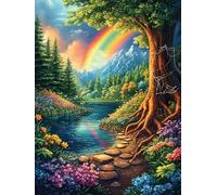 Árbol de la Vida en el arcoíris Puzzle 300 Piezas Aliviar Estrés Profundo Animal Plant Hada Tale Rompecabezas Familiar para Hombres Y Mujeres Obra De Arte Decorativo Hogar 300 PCS
