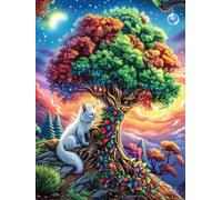 Árbol de la Vida en el bosque Puzzle 1000 Piezas Cartón Resistente Para Adultos Cuentos de hadas de animales y plantas Entretenimiento Individual Desconectar Estrés Colgar En Pared Idea De Regalo 1000