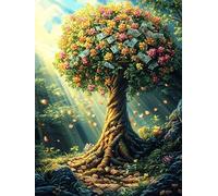 Árbol de la Vida en el jardín Puzzle 300 Piezas Aliviar Estrés 3D Wild Animals Fantasy Hada Tale Rompecabezas Familiar para Hombres Y Mujeres Obra De Arte Decorativo Hogar 300 PCS