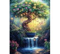 Árbol de la Vida en la cascada Rompecabezas 500 Piezas Cartón Resistente Para Mayores Sueño de pintura al óleo de cuento de hadas Reunión Familiar Juegos Desarrollo Lógica Detalle San Valentín Calidad