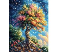 Árbol de la Vida en otoño Puzzle 1000 Piezas 3D Creativo Hada Tale Oil Painting Dream Rompecabezas para Hombres Y Mujeres Decoración Hogar Moderno Construir Maquetas 1000 PCS