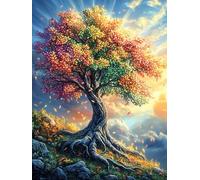 Árbol de la Vida en otoño Puzzle 500 Piezas Papel Principiantes Cuentos de Hadas fantásticos de Animales Salvajes Agilidad Mental Actividad Hacer En Grupo Colgar Pared Detalle Cumple