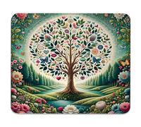 Árbol De La Vida Encantado Abstracto País De Las Maravillas De Flores Coloridas Alfombrilla para Ratón Antideslizante Alfombrillas De Mouse Bordes Cosidos Alfombrilla De Ratón para Juego 25X30Cm