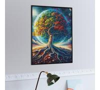 Árbol de la Vida Estrellado Puzzle 500 Piezas Obra De Arte Familiar Coleccionable Animales y Plantas Rompecabezas 3D para Hombres Y Mujeres Juguete Educativo Desafío Intelectual 500 PCS