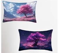 áRbol De La Vida Funda Cojin 25x45cm Juego de 2, Paisaje Rectangular Funda Almohada con Cremallera Oculta, Suave Terciopelo Fundas Cojines, Fundas de Cojines para Sofá Cama Silla o Jardín 3-8956