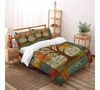 Árbol de la Vida Funda Edredon 3 Piezas con Impresión En 3D Life Pastoral Plantaas con 2 Fundas De Almohada Double（200x200cm） 100% Microfibra Ropa De Cama para Adultos Y Niñas