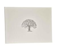 Árbol de la vida, libro de condolencias funerarias, páginas interiores informales en blanco, en caja, blanco, tamaño 218 x 160 mm