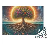 Árbol de la Vida Luz Fantástica Puzzle de 1000 Piezas Puzzle para Adultos Escena de Ensueño Puzzle para Toda la Familia Decoración Regalo 38x26cm/1000pcs