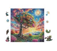 Árbol de la Vida Mágico Puzzle 100 Piezas Papel Principiantes Desarrollo Habilidades Estimulación Cerebral Juego Compartir 28x28cm