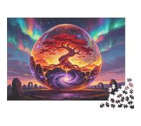 Árbol de la Vida Místico Puzzle de 1000 Piezas Papel para Adultos Noche Fantástica Decoración Hogar Relajación Familia 70x50cm/1000pcs