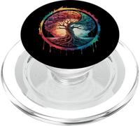 Árbol de la Vida Naturaleza Colorida Yin Yang Zen Yoga Meditación PopSockets PopGrip para MagSafe