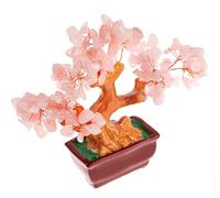 Arbol de la Vida Piedras Naturales 100% Genuinas Arbol de la Vida Decoracion Cristales Curativos Cirstales Terapias Yoga (Cuarzo Rosa, 20 cm Mediano)