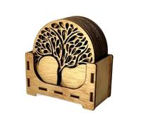 Arbol de la Vida Posavasos - Posavasos de Madera Set de 12 Piezas 9x9cm - Posavasos para Café y Té - Arbol de la Vida para la purificación y la meditación - Símbolos espirituales de Madera