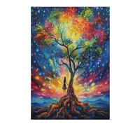 Árbol de la Vida Puzzle 300 Piezas Desafío Intelectual Flores Plantas Árboles Rompecabezas para Adultos Obra De Arte Colorido DIY Creativo Decoración Hogar 300 PCS