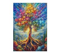 Árbol de la Vida Puzzle 300 Piezas Obra De Arte 3D Flores Plantas Árboles Rompecabezas para Hombres Y Mujeres Desafío Intelectual Estera Portátil DIY Moderno 300 PCS