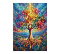 Árbol de la Vida Puzzle 300 Piezas Obra De Arte 3D Realista Flores Plantas Árboles Rompecabezas para Hombres Y Mujeres Desafío Intelectual Estera Portátil DIY Moderno 300 PCS