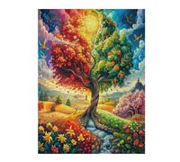 Árbol de la Vida Puzzle 500 Piezas Desafío Intelectual Avanzado Flores Plantas Árboles Rompecabezas para Adultos Obra De Arte Colorido DIY Creativo Decoración Hogar 500 PCS
