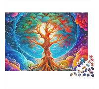 Árbol de la Vida Puzzle de 1000 Piezas Fondo Universo Colorido Puzzle para Adultos Relajación Hogar Regalo 38x26cm/1000pcs