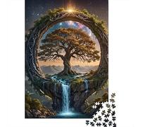 Árbol de la Vida Puzzle de 1000 Piezas Papel para Adultos Escena Natural Fantástica Puzzle para Toda la Familia Relajante Decoración Regalo 52x38cm/1000pcs