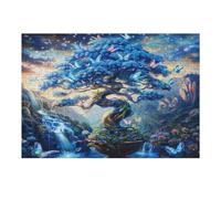 Árbol de la Vida Puzzles 300 Piezas Estera Portátil Plegable Flores, Plantas, árboles Rompecabezas para Adultos Desafío Intelectual Aliviar Estrés Decoración Hogar 3D 300 PCS