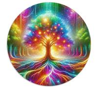 Árbol de la Vida Rompecabezas Redondo 1000p Adultos-Niños Mundo fantasía Circular Puzzle Niños: Familia Juego Impossible Habilidad Familiar 1000pcs (67.5x67.5cm)