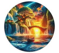 Árbol de la Vida Rompecabezas Redondo 1000p Adultos-Niños Mundo fantasía Circular Puzzle Niños: Hombres Construir Maquetas 1000pcs (67.5x67.5cm)