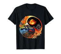 Árbol de la Vida Yin y Yang Montaña Luna Yoga Arte Camiseta